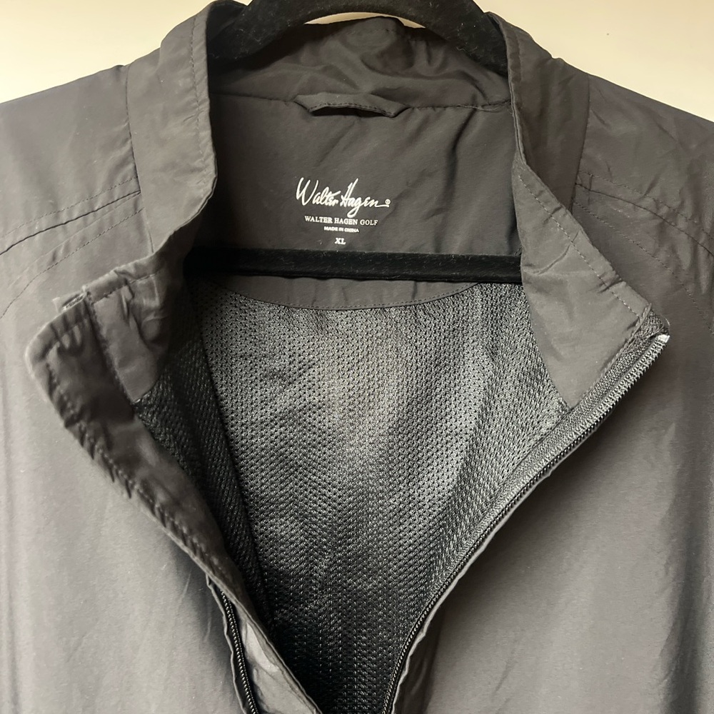 Walter Hagen Men’s XL Black Windbreaker Pullover Golf Jacket 1/4‎ Zip Mesh Lined - Picture 3 of 9